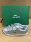 2 X NEW & BOXED LACOSTE TRAINERS SIZE 4 (306/20)