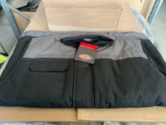 6 X BRAND NEW DICKIES GREY AND BLACK WAIST COAT JACKETS SIZE XXXL (1170/20)