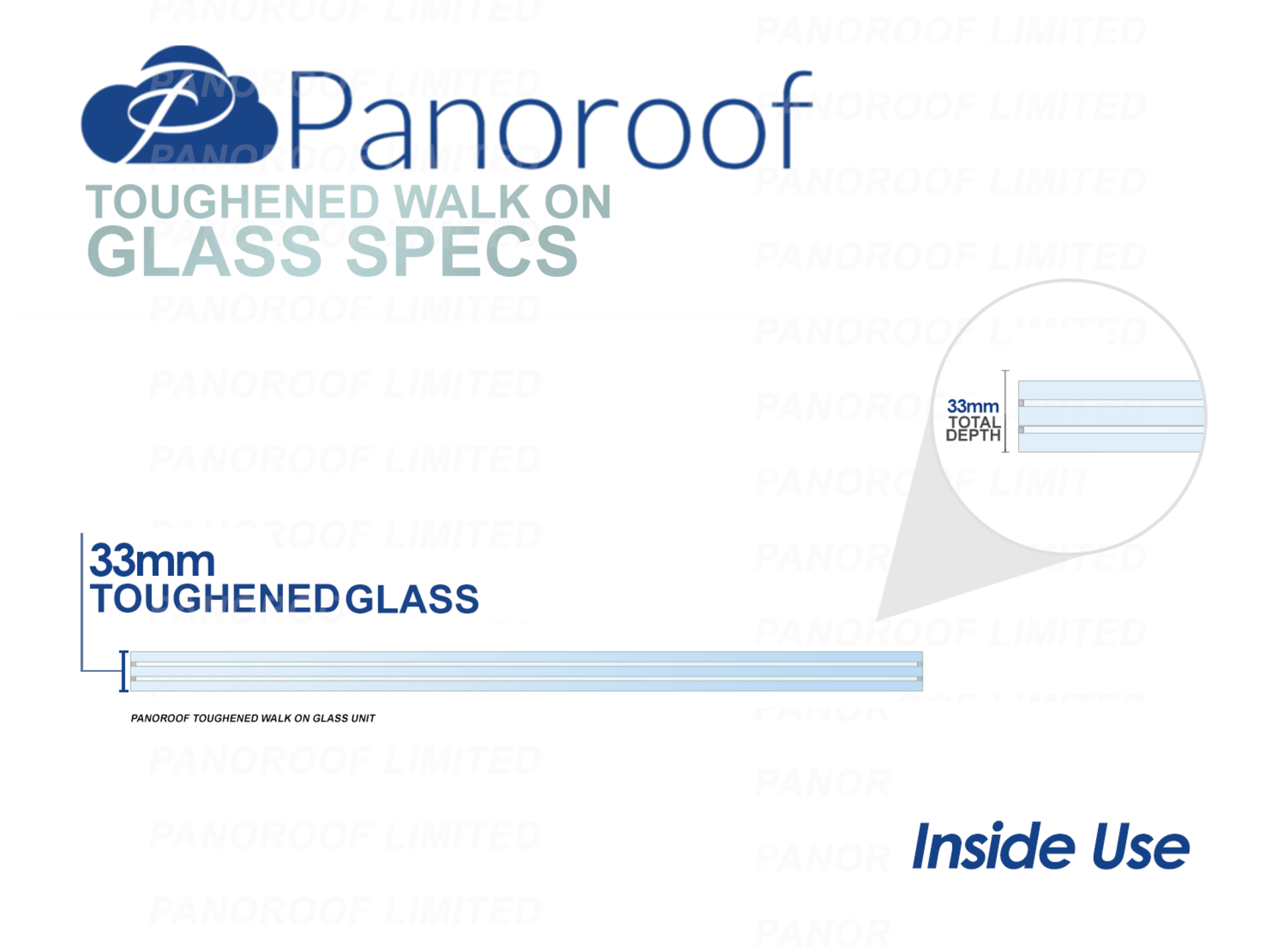 WALK ON UNIT FOR INSIDE USE, Panoroof 1000X2000mm BLACK BORDER ON THE TOP SHEET OF GLASS ALREADY - Image 2 of 2