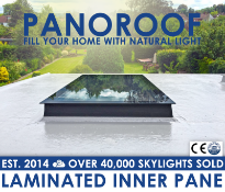 Panoroof 1200x2400mm Triple Glazed Self Cleaning WITH 8.8mm LAMINATED INNER PANE (inside Size