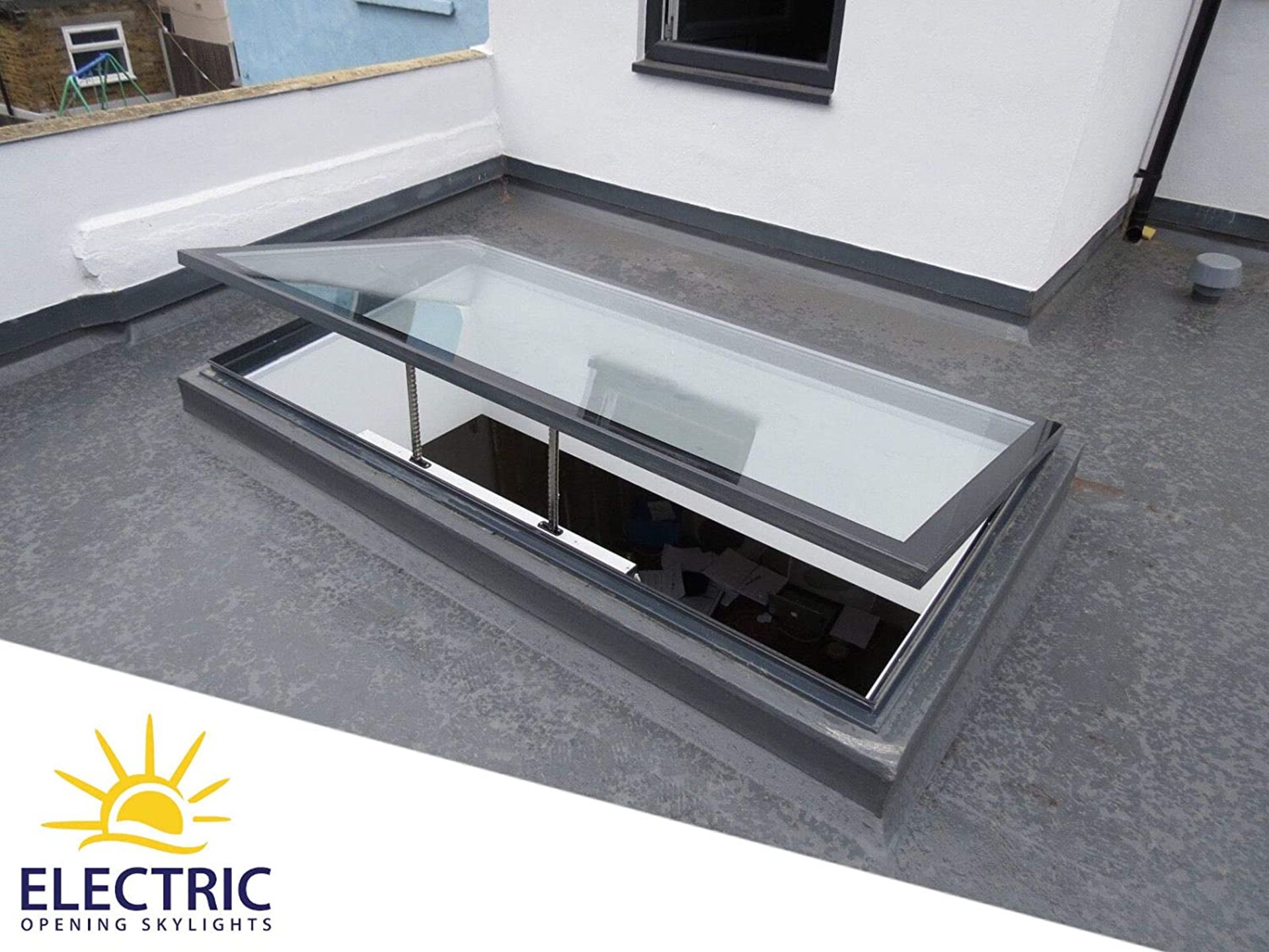 Panoroof (EOS)Electric Opening Skylight 1000x2000mm - Aluminiun Frame Double Glazed Laminated Self-