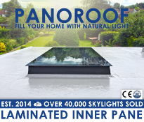 Panoroof 1500x1500mm (inside Size Visable glass area) Seamless Glass Skylight Flat Roof Rooflight