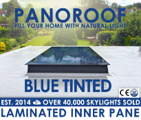 Panoroof 900x900mm BLUE TINTED GLASS Triple Glazed Self Cleaning WITH 8.8mm LAMINATED INNER PANE (