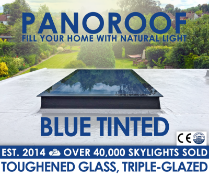 """Panoroof BLUE TINTED GLASS Triple Glazed Self Cleaning 1300X1300mm (inside Size Visable glass