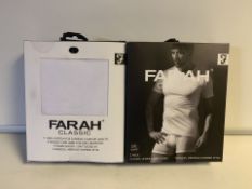 5 X BRAND NEW PACKS OF 2 FARAH CLASSIC WHITE T SHIRTS SIZE MEDIUM (218/27)