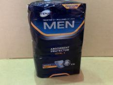 24 X BRAND NEW PACKS OF 16 TENA MEN ABSORBENT PROTECTOR LEVEL 3 PADS IN 4 BOXES