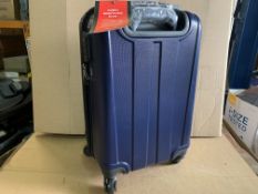 3 X BRAND NEW CHACHENA NAVY CABIN SIZE APPROVED SUITCASES