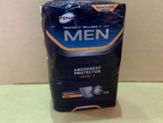 24 X BRAND NEW PACKS OF 16 TENA MEN ABSORBENT PROTECTOR LEVEL 3 PADS IN 4 BOXES