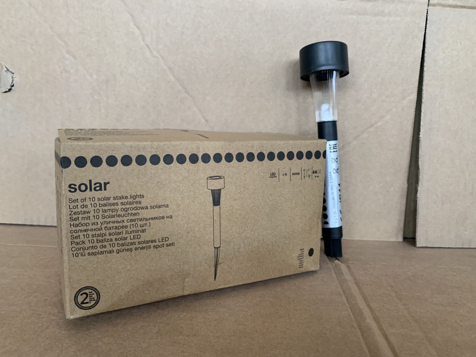 17 X NEW BOXED SETS OF 10 SOLAR STAKE LIGHTS