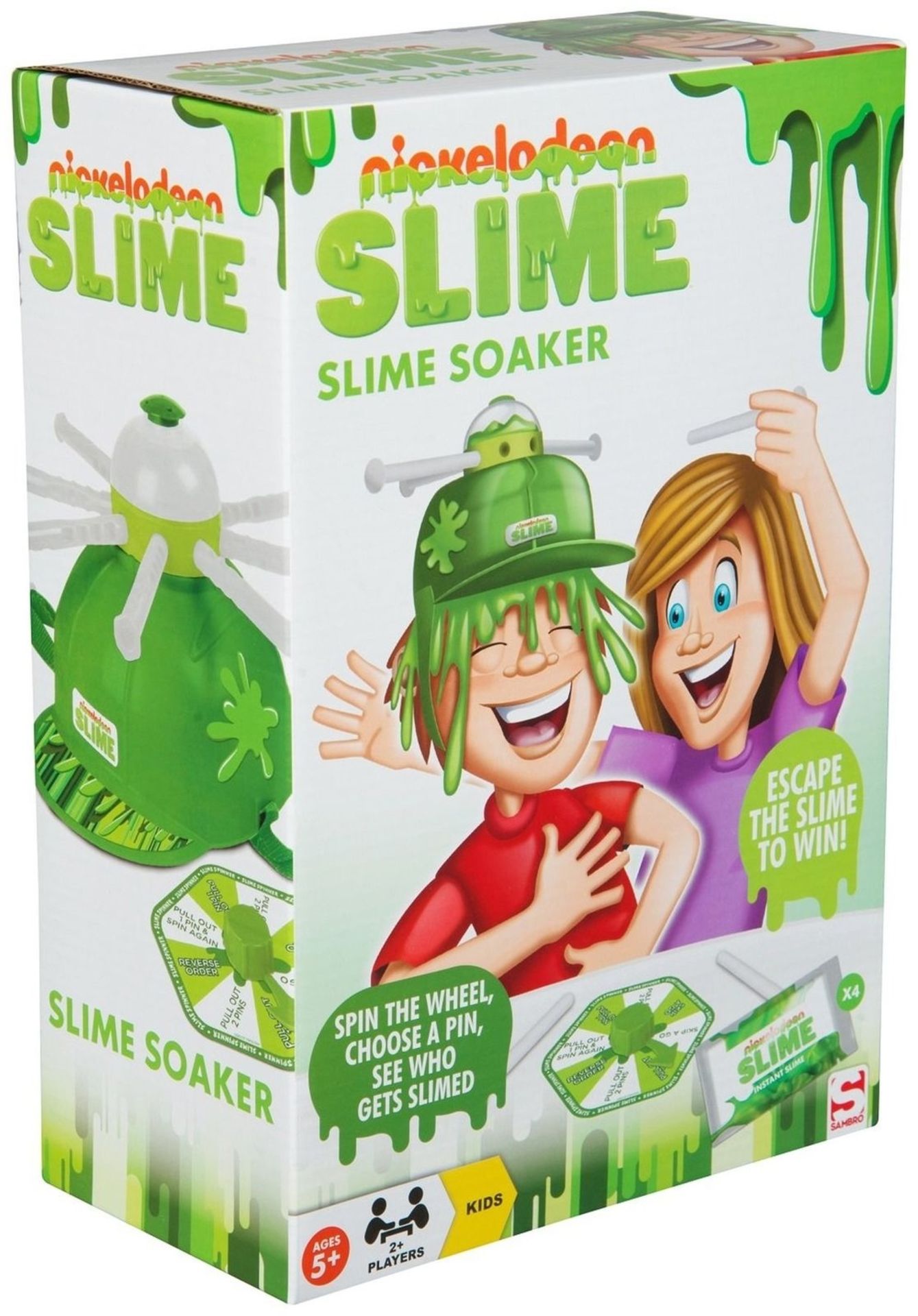 12 X NEW BOXED NICKELODEON SLIME SOAKER - SPIN THE WHEEL, CHOOSE A PIN, SEE WHO GETS SLIMED