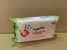 96 X BRAND NEW PACKS OF FRESH AND SOFT ANTIBACTERIAL WET WIPES