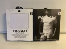 5 X BRAND NEW PACKS OF 2 FARAH CLASSIC WHITE T SHIRTS SIZE 5XL (225/27)