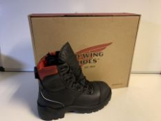 12 X BRAND NEW RED WING NON METALLIC SAFETRY BOOTS IN 2 BOXES SIZES BETWEEN 3.5-4 (420/27)