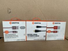 40 X VARIOUS BRAND NEW GRIFFIN CHARGING CABLES