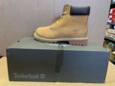 (NO VAT) 3 X BRAND NEW TIMBERLAND WHEAT NUBUCK BOOTS SIZE UK2 (1135/27)