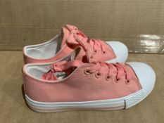 (NO VAT) 11 X BRAND NEW GIRLS PINK BOW TOP TRAINERS SIZE i12 (343/27)
