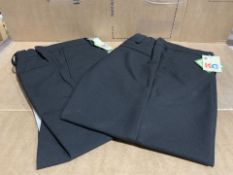 (NO VAT) 11 X BRAND NEW 2 PACK OF GIRLS BLACK TROUSERS SIZE 10-11 (364/27)