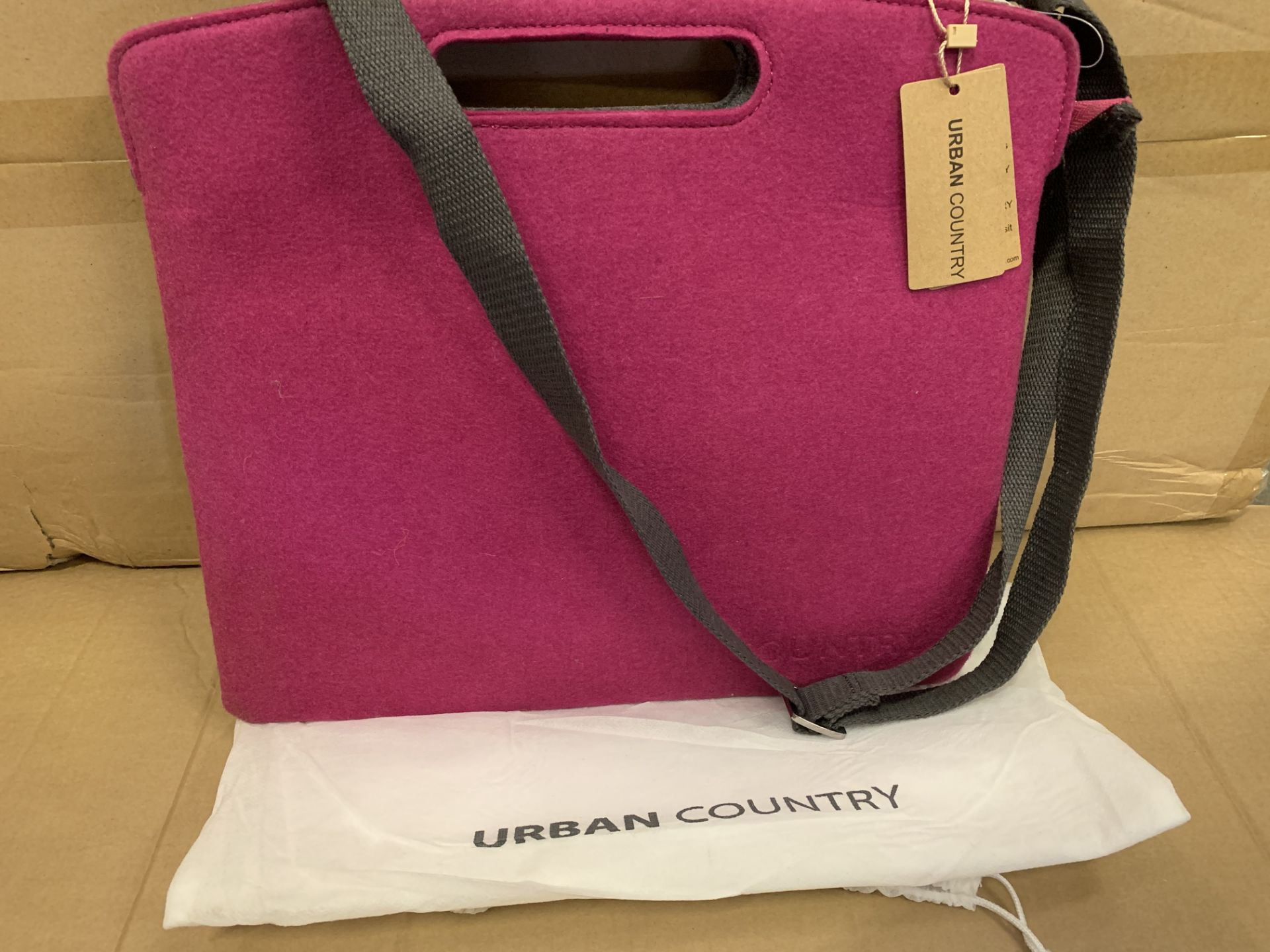 10 X BRAND NEW URBAN COUNTRY PIERCED HANDLE CARRY BAGS PURPLE RRP £41 EACH - Image 2 of 2