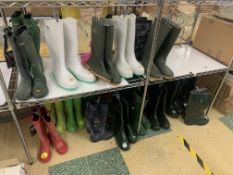 21 X VARIOUS WELLINGTON BOOTS IN VARIOUS STYLES AND SIZES INCLUDING COFRA ETC