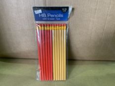 72 X BRAND NEW PACKS OF 12 HB PENCILS WITH ERASER TIPS