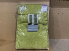 5 X BRAND NEW THE ELEGANCE COLLECTION BASKETWEAVE SAGE CURTAINS SIZE 90 X 72 INCHES (229 X 183CM)