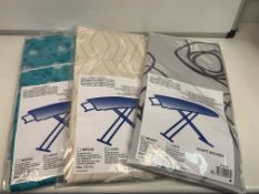 30 X NEW SEALED LUXURY IRONING BOARD COVERS IN VARIOUS STYLES/DESIGNS