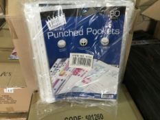 90 X BRAND NEW PACKS OF 80 PUNCHED HOLE PLASTIC POCKETS