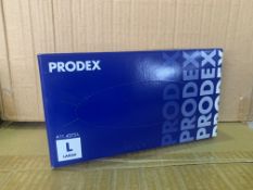 10 X PACKS OF 100 PRODEX VINYL POWDERED BLUE DISPOSABLE GLOVES SIZE LARGE