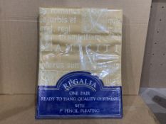 5 X BRAND NEW PAIRS OF REGALIA 3 INCH PENCIL PLEATING CURTAINS 116 X 182CM