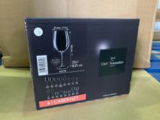 12 X BRAND NEW PACKS OF 6 CHEF AND SOMMELLIER CABERNET 25CL GLASSES IN 3 BOXES