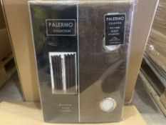 5 X BRAND NEW PALERMO COLLECTION CHOCOLATE FULLY LINED EYELET CURTAINS 228 X 228CM