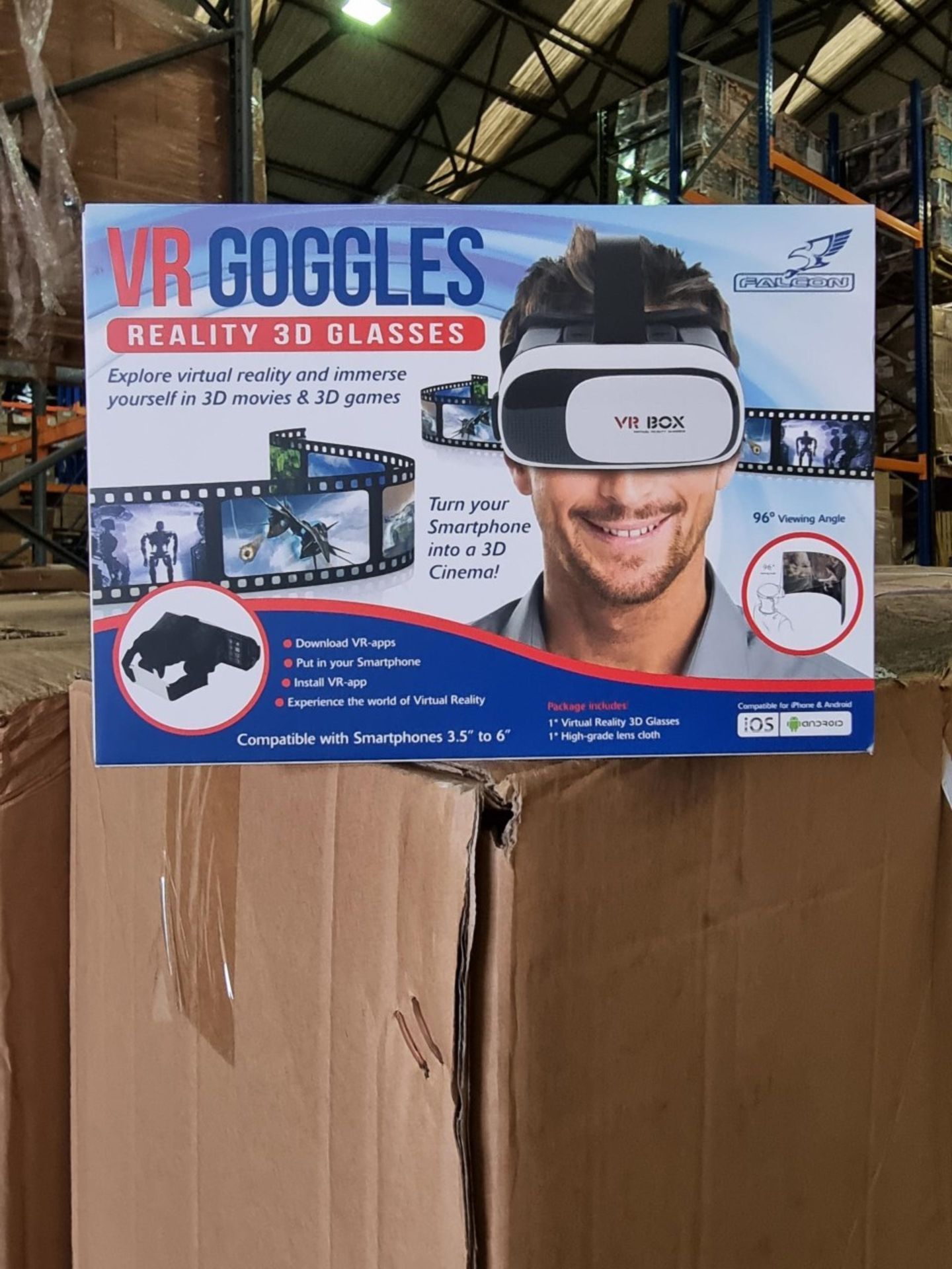 30 x NEW BOXED FALCON VR GOGGLES REALITY 3D GLASSES