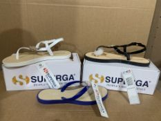 16 X BRAND NEW BOXED SUPERGA JELLY SHOES IN VARIOUS STYLES AND SIZES