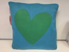 10 X BRAND NEW AGATHA RUIZ DE LA PRADA CORAZON AZUL VERDE CUSHIONS 45 X 45CM RRP £40 EACH