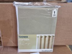 8 X BRAND NEW PACKAGED TAOWA CURTAIN - BEIGE - SIZE: 137 x 117CM