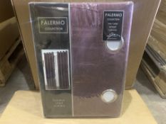 5 X BRAND NEW PALERMO COLLECTION DAMSON FULLY LINED EYELET CURTAINS 228 X 228CM