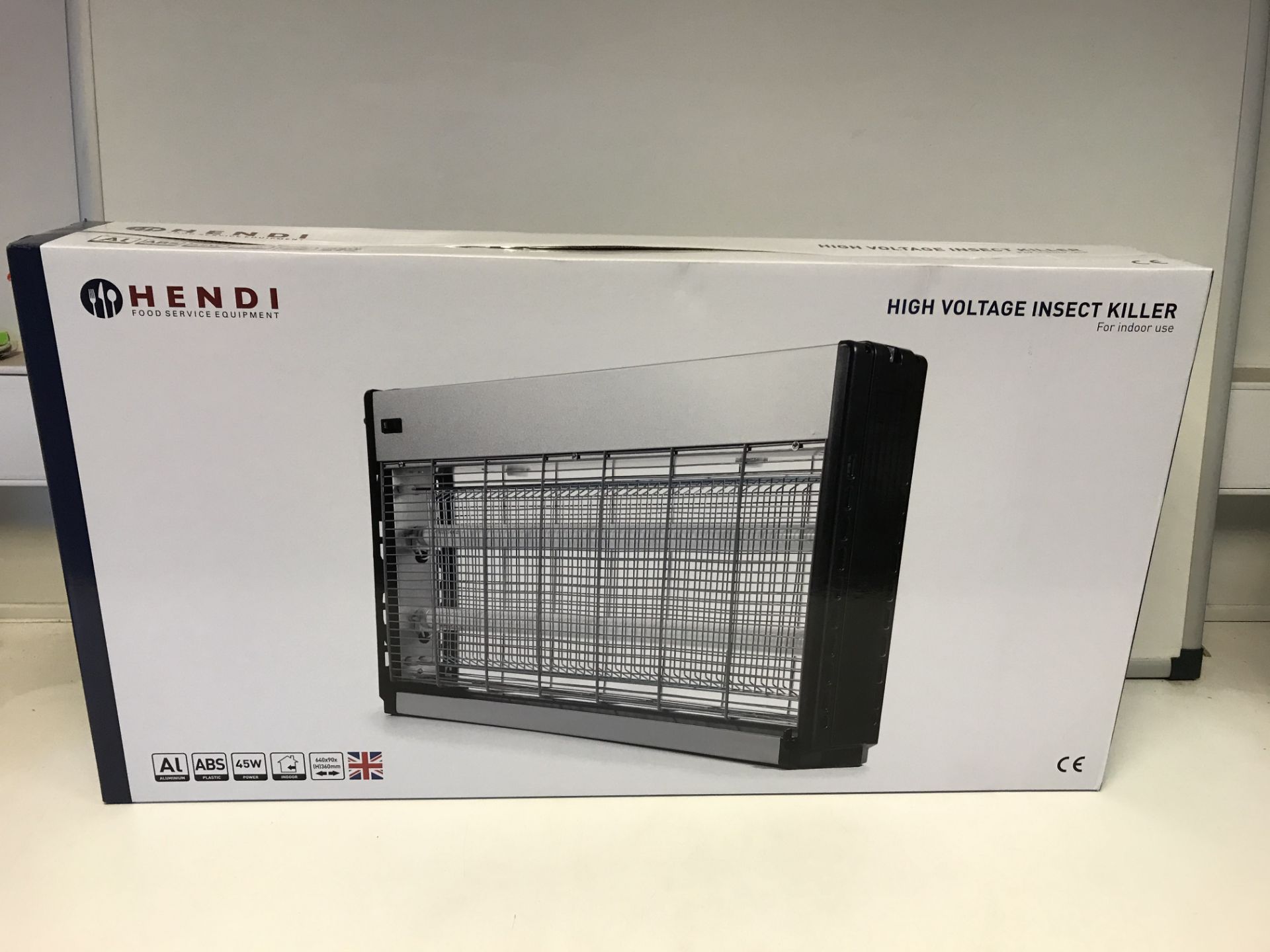2 X BRAND NEW BOXED HENDI HIGH VOLTAGE INSECT KILLER. ALUMINIUM. ABS PLASTIC. 45W POWER. RRP £150