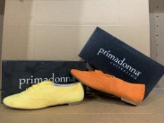 15 X BRAND NEW PRIMADONNA FRAN MICROFIBRE SHOES IN VARIOUS STYLES AND COLOURS
