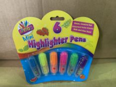 72 X BRAND NEW PACKS OF 6 MINI HIGHLIGHTER PENS