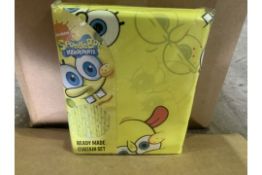 12 X BRAND NEW SPONGE BOB SQUAREPANTS CURTAIN SETS 168 X 137CM