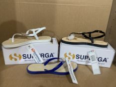 16 X BRAND NEW BOXED SUPERGA JELLY SHOES IN VARIOUS STYLES AND SIZES