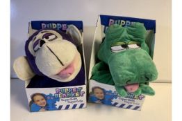 10 X NEW PUPPET BLANKETS - SUPER SOFT - SUPER CUTE IN ASSORTED DESIGNS - NOTE PACKAGING MAY BE