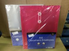 72 X BRAND NEW PACKS OF 4 TALLON A4 DOCUMENT ENVELOPES VARIOUS COLOURS