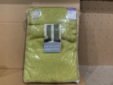 5 X BRAND NEW THE ELEGANCE COLLECTION BASKETWEAVE SAGE CURTAINS SIZE 90 X 72 INCHES (229 X 183CM)