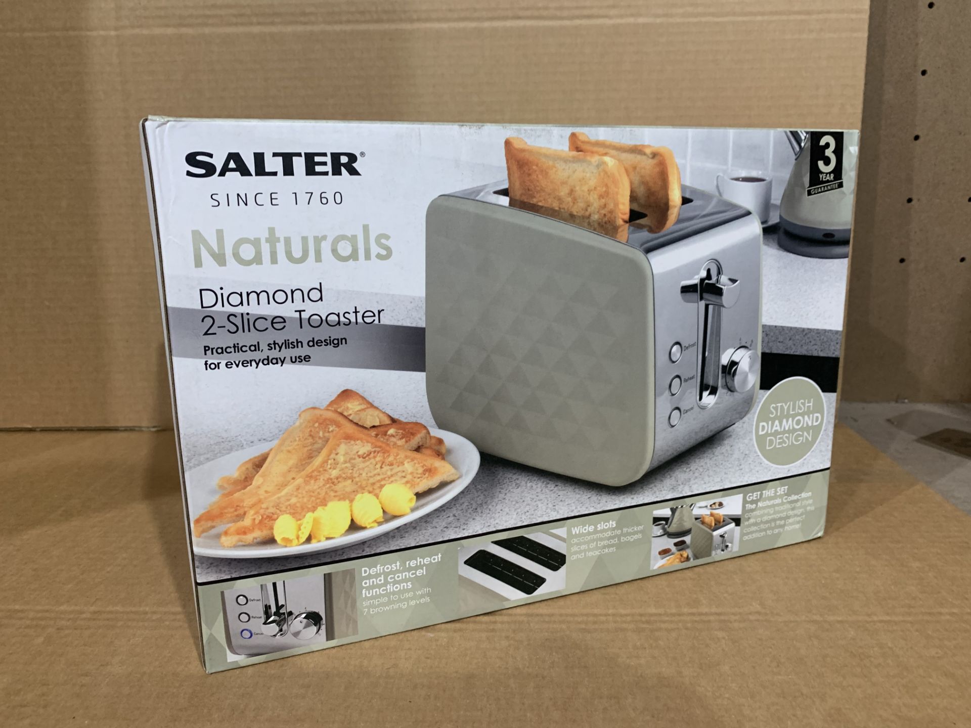 3 X BRAND NEW SALTER STYLISH DIAMOND DESIGN TOASTERS