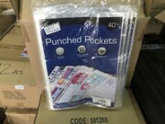 120 X BRAND NEW PACKS OF 40 PUNCHED HOLE PLASTIC POCKETS