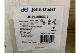 NEW BOXED JG SPEEDFIT JG-PLUMBOX-2. RRP £201.90. EACH BOX CONTAINS: 20x 15mm Tee. 5x 22mm Tee. 10x