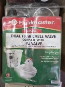 11 X NEW FLUID MNASTER DUAL FLUSH CABLE VALVE COMPLETE WITH FILL VALVE