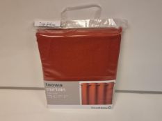 8 X BRAND NEW PACKAGED TAOWA CURTAIN - ORANGE RUST - SIZE: 137 x 117CM