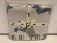 6 X BRAND NEW EMILY BOND DACHSHUND BLUE THROWS SIZE 130 X 170CM RRP £65 EACH